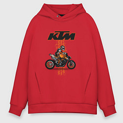 Толстовка оверсайз мужская KTM Moto theme, цвет: красный