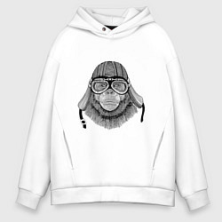Толстовка оверсайз мужская MONKEY PILOT, цвет: белый