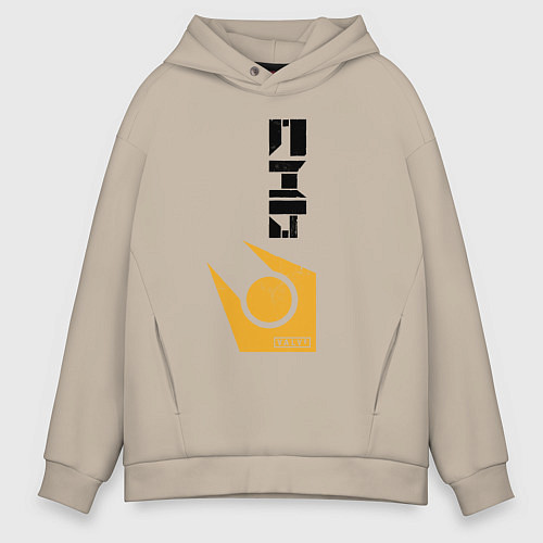 Мужское худи оверсайз Half life - city17 / Миндальный – фото 1