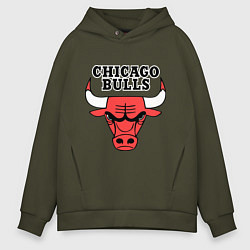 Толстовка оверсайз мужская Chicago Bulls, цвет: хаки