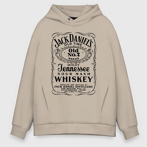 Мужское худи оверсайз Виски Джек Дэниелс / Миндальный – фото 1