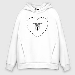 Толстовка оверсайз мужская Лого Lazio в сердечке, цвет: белый