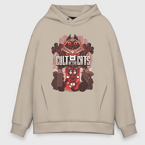 Мужское худи оверсайз Cult Of The Cats / Миндальный – фото 1