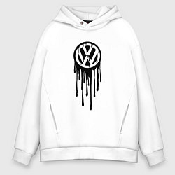Толстовка оверсайз мужская Volkswagen - art logo, цвет: белый