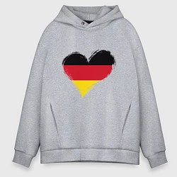 Толстовка оверсайз мужская Сердце - Германия, цвет: меланж