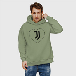 Толстовка оверсайз мужская Лого Juventus в сердечке, цвет: авокадо — фото 2