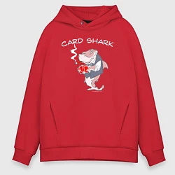 Толстовка оверсайз мужская Карточная акула с сигарой, цвет: красный