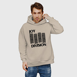 Толстовка оверсайз мужская Joy Division - rock, цвет: миндальный — фото 2