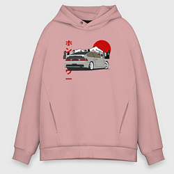 Толстовка оверсайз мужская Honda Crx Retro JDM, цвет: пыльно-розовый
