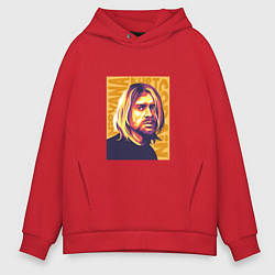 Толстовка оверсайз мужская Nirvana - Cobain, цвет: красный