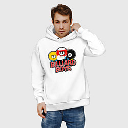 Толстовка оверсайз мужская Бильярдные пацаны, цвет: белый — фото 2
