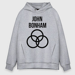 Толстовка оверсайз мужская John Bonham - Led Zeppelin - legend, цвет: меланж