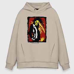 Толстовка оверсайз мужская Панк череп, цвет: миндальный