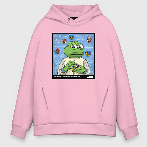 Мужское худи оверсайз Pepe brainshtorm / Светло-розовый – фото 1
