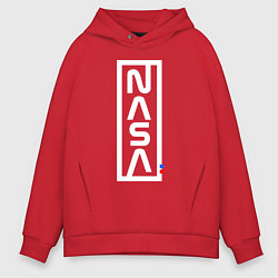 Толстовка оверсайз мужская Наса - logo, цвет: красный