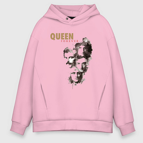 Мужское худи оверсайз Queen-легенды сквозь ветер / Светло-розовый – фото 1