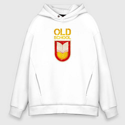 Толстовка оверсайз мужская Old School emblem, цвет: белый