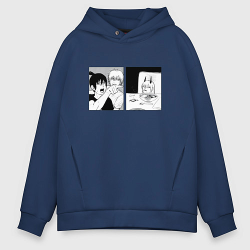 Мужское худи оверсайз Aki Denji Power / Тёмно-синий – фото 1