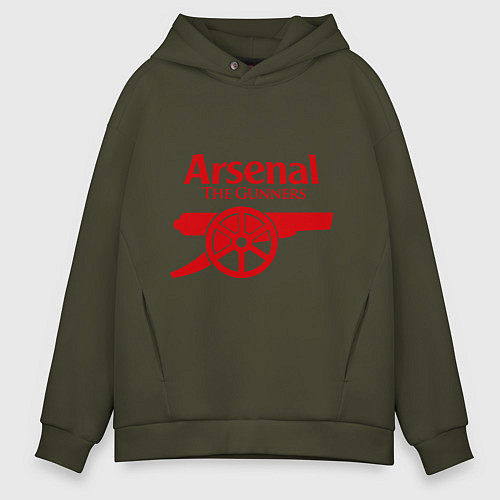 Мужское худи оверсайз Arsenal: The gunners / Хаки – фото 1