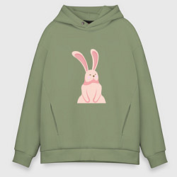 Толстовка оверсайз мужская Pink Bunny, цвет: авокадо