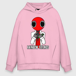 Толстовка оверсайз мужская Радужные друзья - Красный, цвет: светло-розовый