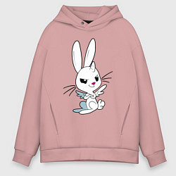 Толстовка оверсайз мужская Angel Bunny - my little pony - cartoon, цвет: пыльно-розовый