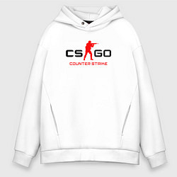 Толстовка оверсайз мужская Counter Strike логотип, цвет: белый