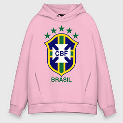 Толстовка оверсайз мужская Brasil CBF, цвет: светло-розовый