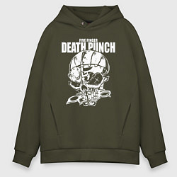 Толстовка оверсайз мужская FFDP skull, цвет: хаки