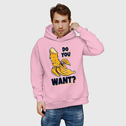 Толстовка оверсайз мужская Sexy банан, цвет: светло-розовый — фото 2