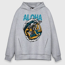 Толстовка оверсайз мужская Зевс серфингист, цвет: меланж