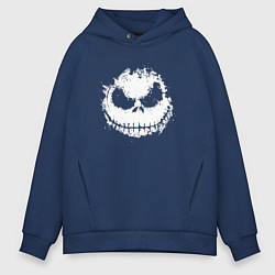 Толстовка оверсайз мужская Jack Skellington face, цвет: тёмно-синий