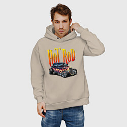 Толстовка оверсайз мужская Hot Rod - Power, цвет: миндальный — фото 2