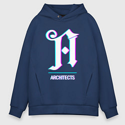 Толстовка оверсайз мужская Architects glitch rock, цвет: тёмно-синий