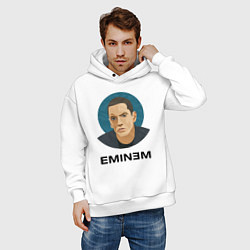 Толстовка оверсайз мужская Eminem поп-арт, цвет: белый — фото 2