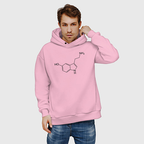 Мужское худи оверсайз Серотонинчик / Светло-розовый – фото 3