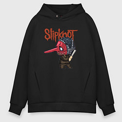 Толстовка оверсайз мужская Slipknot mask art, цвет: черный