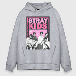 Толстовка оверсайз мужская Stray Kids boy band, цвет: меланж