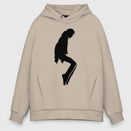 Мужское худи оверсайз Силуэт Майкла Джексона - Minimalism / Миндальный – фото 1