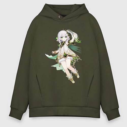 Мужское худи оверсайз Нахида - Genshin Impact / Хаки – фото 1