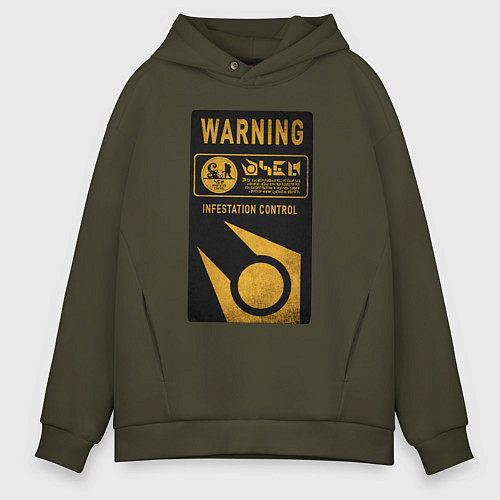 Мужское худи оверсайз Контроль заражения / Хаки – фото 1