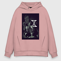 Толстовка оверсайз мужская X poster, цвет: пыльно-розовый