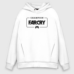 Толстовка оверсайз мужская Far Cry gaming champion: рамка с лого и джойстиком, цвет: белый