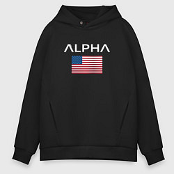 Толстовка оверсайз мужская Alpha USA, цвет: черный