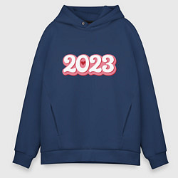 Толстовка оверсайз мужская Love 2023, цвет: тёмно-синий