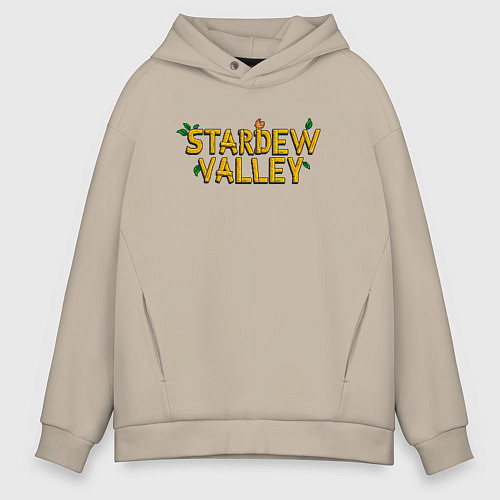 Мужское худи оверсайз Stardew Valley logo / Миндальный – фото 1