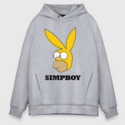 Толстовка оверсайз мужская Simpboy - rabbit Homer, цвет: меланж
