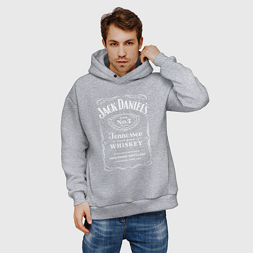 Мужское худи оверсайз Jack Daniels / Меланж – фото 3