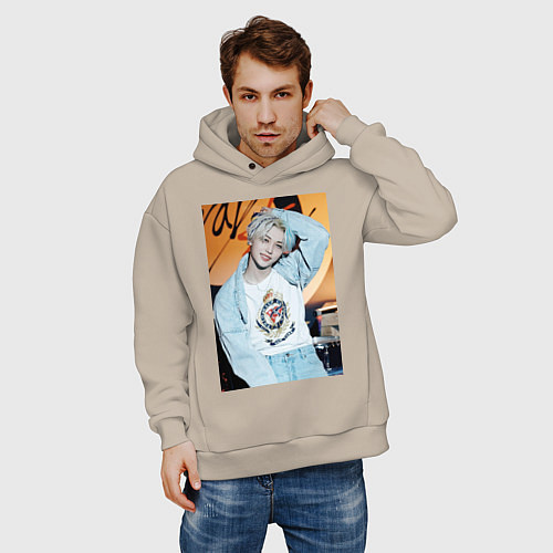 Мужское худи оверсайз Felix Circus / Миндальный – фото 3