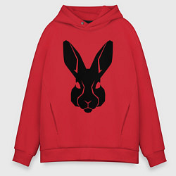 Толстовка оверсайз мужская Rabbit head, цвет: красный